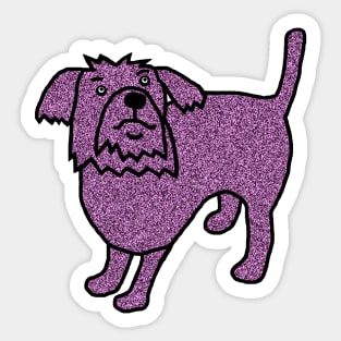 Purple Sparkle Dog Minimal Line Drawing Sticker